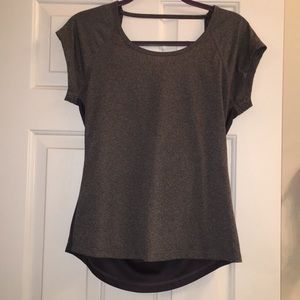 Grey mesh backed workout top